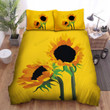 Sunflower Yellow Background Art Bed Sheets Spread  Duvet Cover Bedding Sets