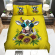 Sunflower Cow Sunglasses Smoking Peace Hippie Bed Sheets Spread  Duvet Cover Bedding Sets