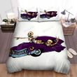 Halloween Skeletons In Purple Car Bed Sheets Spread Duvet Cover Bedding Sets