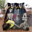 Halloween Skeleton On Dining Table Bed Sheets Spread Duvet Cover Bedding Sets