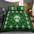 Green Skull Bed Sheets Bedspread Duvet Cover Bedding Set