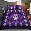 Purple Skull Bed Sheets Bedspread Duvet Cover Bedding Set