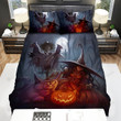Halloween, Witch, Giant Cat Of The Witch Bed Sheets Spread Duvet Cover Bedding Sets