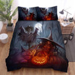 Halloween, Witch, Giant Cat Of The Witch Bed Sheets Spread Duvet Cover Bedding Sets