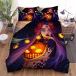 Halloween, Witch, 3 Eyes Witch Bed Sheets Spread Duvet Cover Bedding Sets