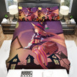 Halloween, Witch, Travelling On Her Broom Bed Sheets Spread Duvet Cover Bedding Sets