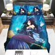 Halloween, Witch, Blue Eyes Witch Art Bed Sheets Spread Duvet Cover Bedding Sets