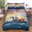 Frigate, Chaos War At Sea Bed Sheets Spread Duvet Cover Bedding Sets