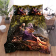 Halloween, Witch, Poor Frog And Witch Bed Sheets Spread Duvet Cover Bedding Sets
