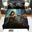 Halloween, Witch, Dark Magician Of Her Bed Sheets Spread Duvet Cover Bedding Sets