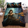 Halloween, Witch, Dark Magician Of Her Bed Sheets Spread Duvet Cover Bedding Sets