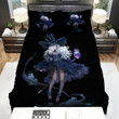 Halloween, Witch, White Hairs Witch And Skull Bed Sheets Spread Duvet Cover Bedding Sets