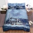 Frigate, Japanese Flag In Hand Bed Sheets Spread Duvet Cover Bedding Sets