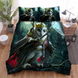 Halloween The Wizard Owl Doing Magical Spell, Bed Sheets Spread Duvet Cover Bedding Sets