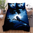 Halloween Scary Owl In Moon Night, Bed Sheets Spread Duvet Cover Bedding Sets