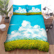 Sunflower Field Blue Sky Clouds Bed Sheets Spread  Duvet Cover Bedding Sets