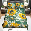 Sunflower Yellow Flower Green Leaves Illustration Bed Sheets Spread  Duvet Cover Bedding Sets