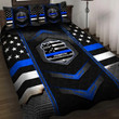 Blue Police Badge Bed Sheets Bedspread Duvet Cover Bedding Set