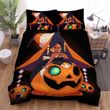 Halloween Black Witch In The Pumpkin Dress Bed Sheets Spread Duvet Cover Bedding Sets