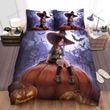 Halloween The Young Witch Sitting Near The Gate Bed Sheets Spread Duvet Cover Bedding Sets