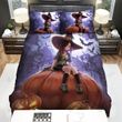 Halloween The Young Witch Sitting Near The Gate Bed Sheets Spread Duvet Cover Bedding Sets