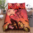 Halloween Witch The Cat In The Cemetery Bed Sheets Spread Duvet Cover Bedding Sets