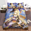 Halloween Blonde Twin Tails Witch And Tea Cup Bed Sheets Spread Duvet Cover Bedding Sets