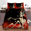 Halloween Skeleton Smoking Digital Art Bed Sheets Spread Duvet Cover Bedding Sets