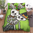 Halloween Skeleton Couple Dancing Bed Sheets Spread Duvet Cover Bedding Sets