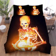 Halloween Burning Skeleton Illustration Bed Sheets Spread Duvet Cover Bedding Sets