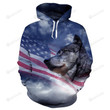 Wolf Usa Flag 3d All Over Print Hoodie, Or Zip-up Hoodie