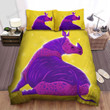 The Wild Animal - The Purple Rhinoceros Sitting Bed Sheets Spread Duvet Cover Bedding Sets