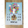 Personalized Colorful Balloon Monthly Milestone Blanket, Newborn Blanket, Baby Shower Gift Track Growth Keepsake