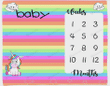Personalized Unicorn Monthly Milestone Blanket, Newborn Blanket, Baby Shower Gift Watch Me Grow Monthly
