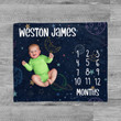Personalized Space Monthly Milestone Blanket, Newborn Blanket, Baby Shower Gift Adventure Awaits Monthly Growth