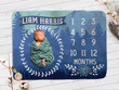 Personalized Blue Mountains Monthly Milestone Blanket, Newborn Blanket, Baby Shower Gift Grow Chart Monthly