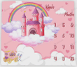 Rainbow Castle Monthly Milestone Blanket, Pink Horse Wagon Newborn Blanket, Baby Shower Gift Adventure Awaits Monthly Growth