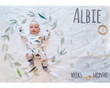 Personalized Leaves Monthly Milestone Blanket, Newborn Blanket, Baby Shower Gift Newborn Growth Memory Keepsakes