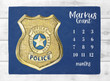 Personalized Police Cop Badge Monthly Milestone Blanket, Newborn Blanket, Baby Shower Gift Newborn Growth Memory Keepsakes