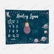 Personalized Outer Space Monthly Milestone Blanket, Newborn Blanket, Baby Shower Gift Track Growth And Age Monthly