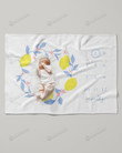 Personalized Lemon Monthly Milestone Blanket, Newborn Blanket, Baby Shower Gift Watch Me Grow Monthly