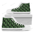 Watercolor Bamboo Pattern Print White High Top Shoes For Men And Women
