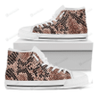 Watercolor Snakeskin Print White High Top Shoes For Men And Women