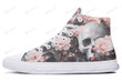 Cuty Pink Roses Skull High Top Shoes