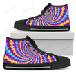 Spiral Colors Moving Optical Illusion Men's High Top Shoes