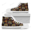 Red Tiger Tattoo Pattern Print White High Top Shoes For Men And Women