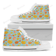 Pastel Maple Leaves Pattern Print White High Top Shoes For Men And Women