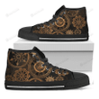 Vintage Steampunk Gears Print Black High Top Shoes For Men And Women