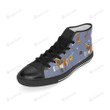 Equestrian Pattern Black Classic High Top Canvas Shoes