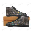 Hippo Black Classic High Top Canvas Shoes